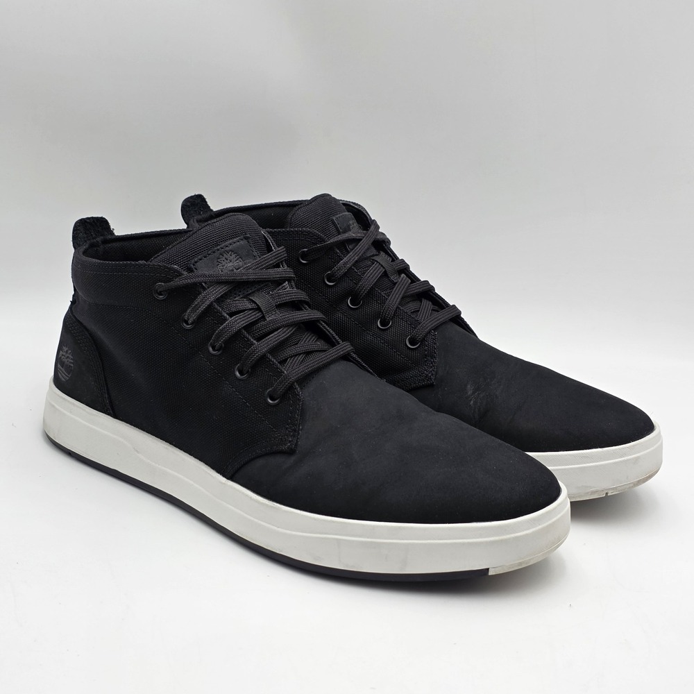 Timberland Mens Davis Square Chukka Black Nubuck Shoes Sneakers Size‎ 11.5 US